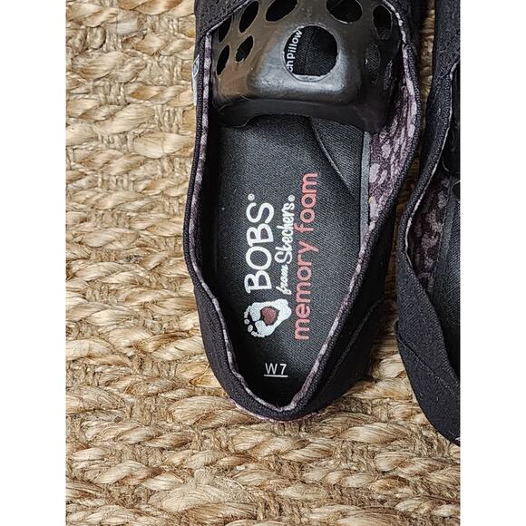 New! BOBS SKECHERS Plush Peace and Love Black Comfort Shoes Flats Women's 7 W - Picture 11 of 12
